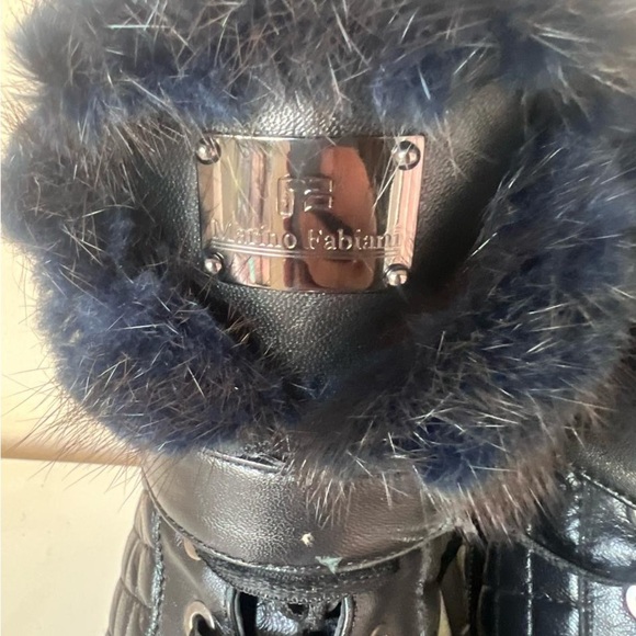 Made in Italy Marino Fabiani Black High-Top Sneakers with fur orthopedic heel - Picture 6 of 12